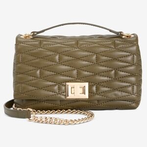 I.N.C Mini Ajae Quilted Crossbody Olive